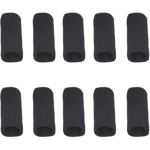 10 Pcs Finger Sleeves Protectors Thumb Brace Support - Black