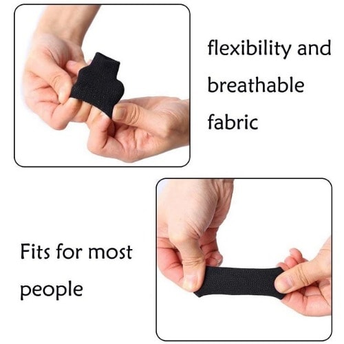 10 Pcs Finger Sleeves Protectors Thumb Brace Support - Black