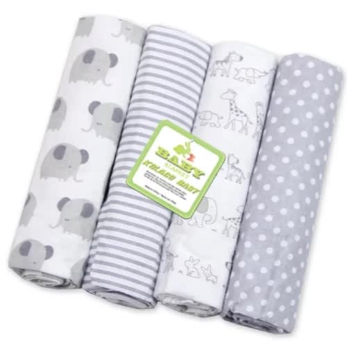 Baby Receiving Blanket - Flannel - Grey Color