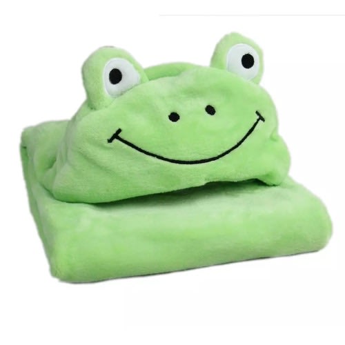 Frog Hooded Baby Blanket & Fleece