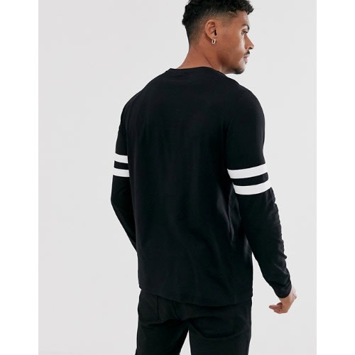 Black Sweatshirt With Double Stripes