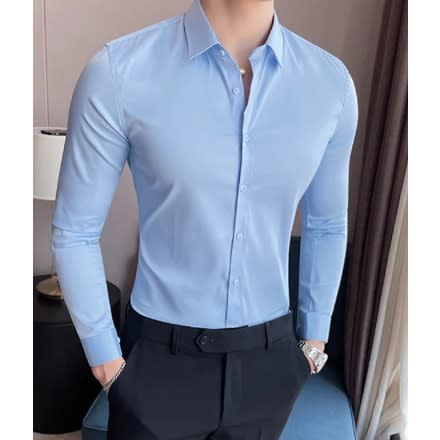 5pcs Exotic Longsleeve Shirt - Pink -  Black - Wine - Sky Blue - Navy Blue