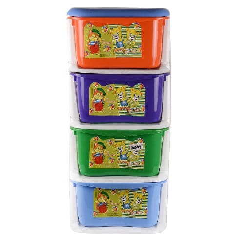 4-layer Plastic Storage Baby Wardrobe - Multicolour