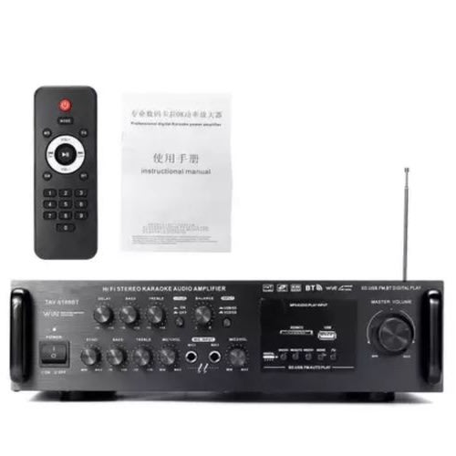 2000 Watts Power Amplifier With Bluetooth, Radio, Usb, Remote For Speakers