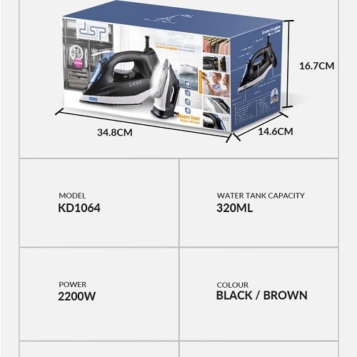 Cordless & Wired Steam Iron 2000w With Adjustable Temperature