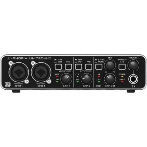 Umc204hd Audiophile 2×4, 24-bit/192 Khz Usb Audio/midi Interface With Midas Mic