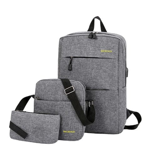 3 In 1 Set Backpack With Usb Charging Port - I5