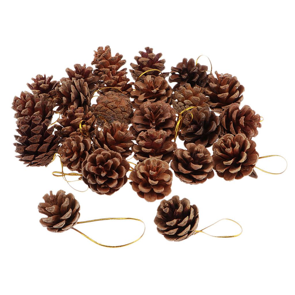 36Pcs , Rustic Pinecones Bulk Ornaments With String For F