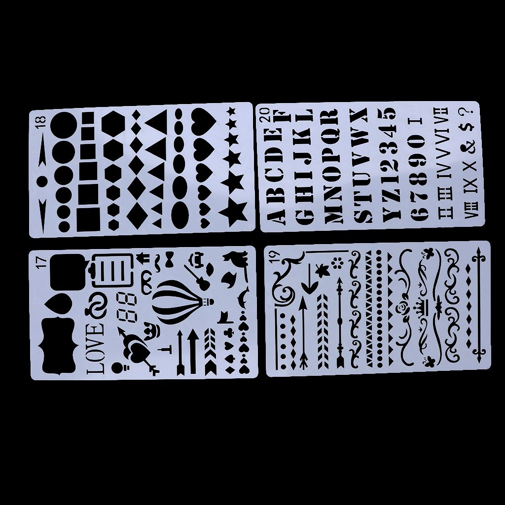 20 Pieces  Journal Stencils Drawing Template For