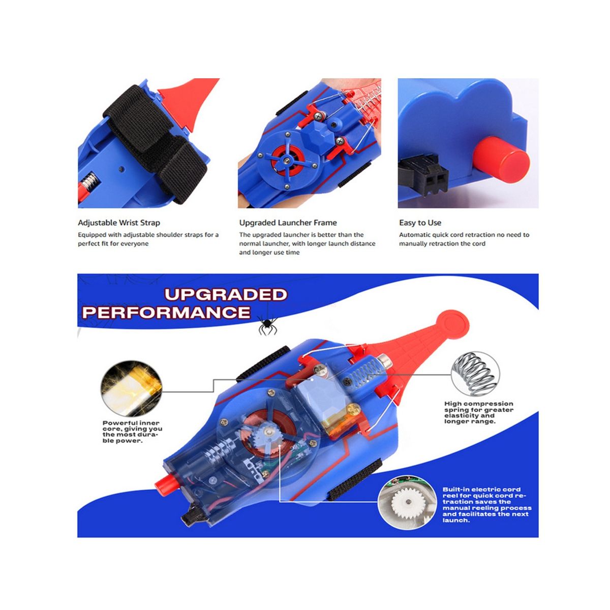 Spider Silk Launcher Web Shooters Wrist Launcher Toy Shooters Peter Parker Cosplay Device Toys for Children Gifts-C