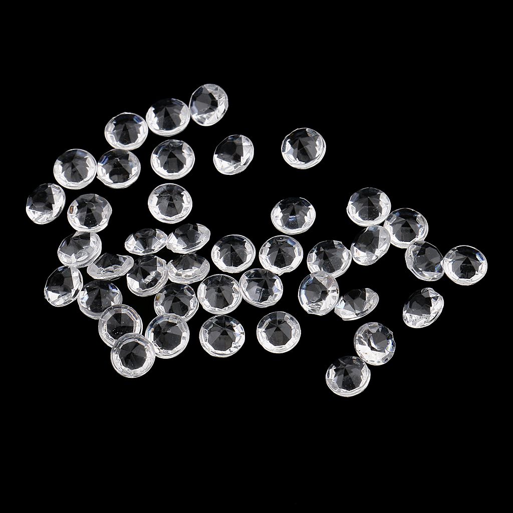2000pcs Clear Acrylic Rhinestones Gem Crystal Faceted Beads For White