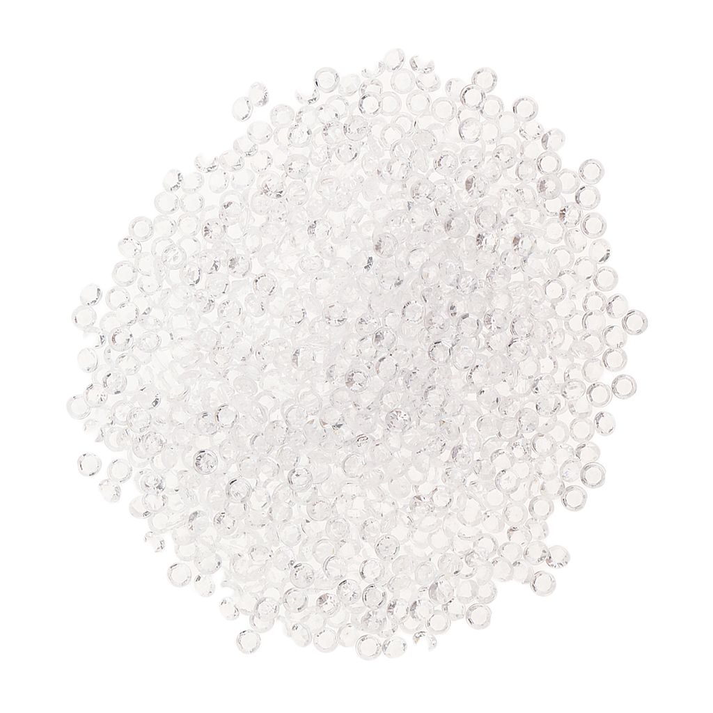 2000pcs Clear Acrylic Rhinestones Gem Crystal Faceted Beads For White