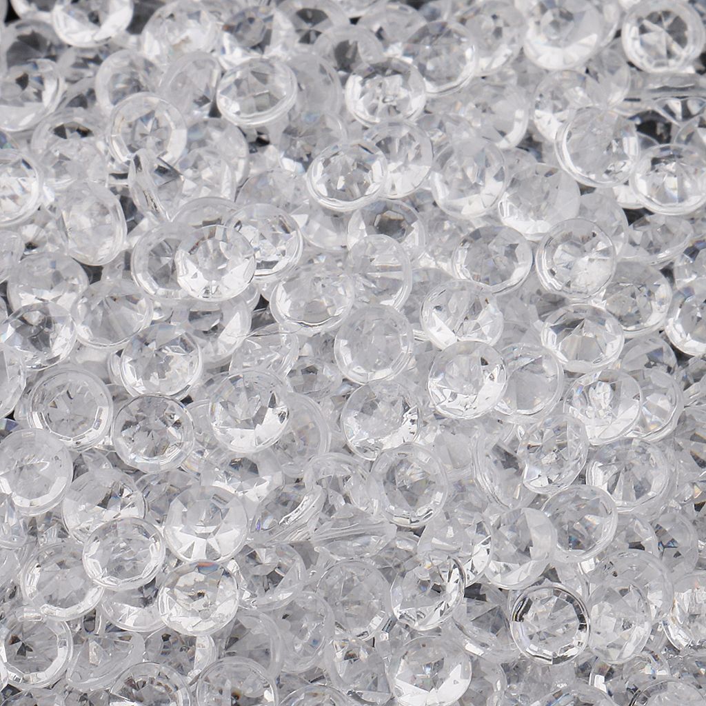 2000pcs Clear Acrylic Rhinestones Gem Crystal Faceted Beads For White