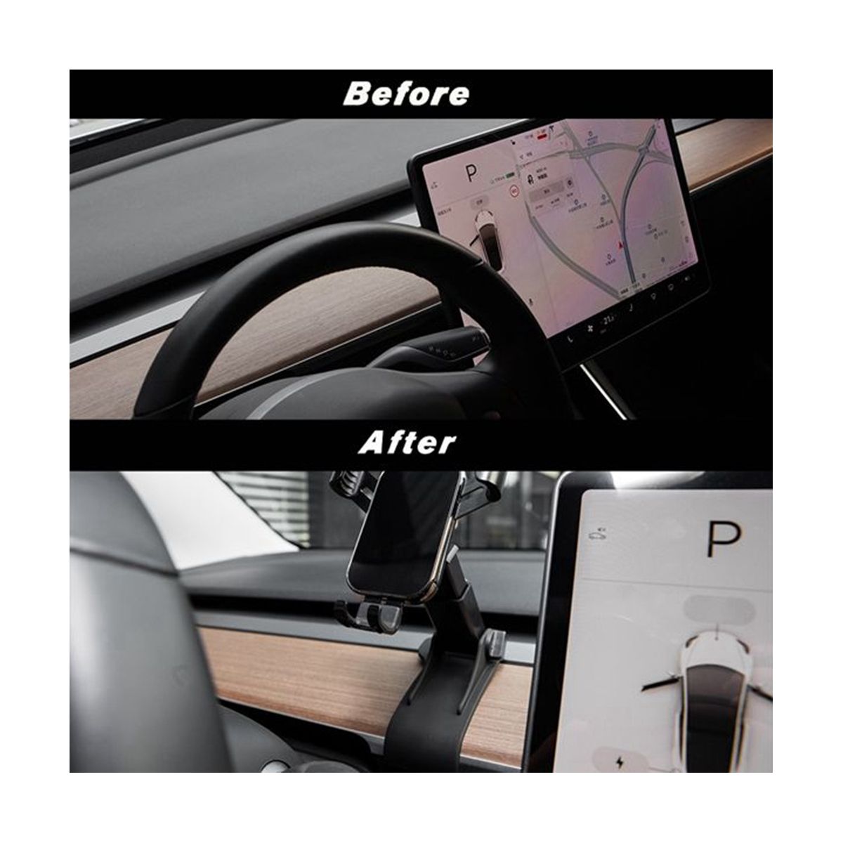 Phone Mount Phone Holder Support Dashboard for Tesla ModelY Model 3