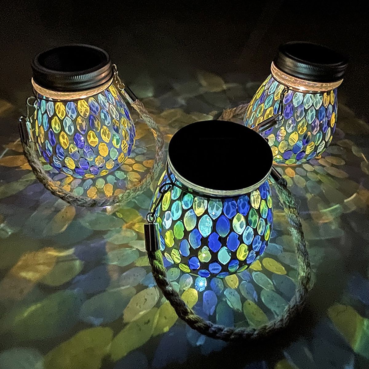 Solar Lamp Solar Lights Outdoor Hanging Lanterns Blue