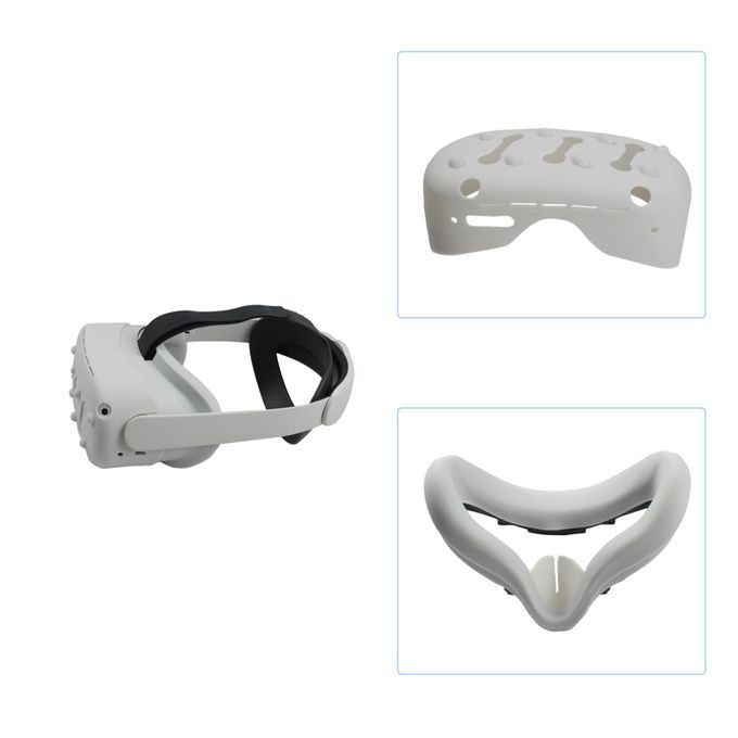 VR Face Cover Skin Set Bundle For Oculus Quest 2 Face Protect  White