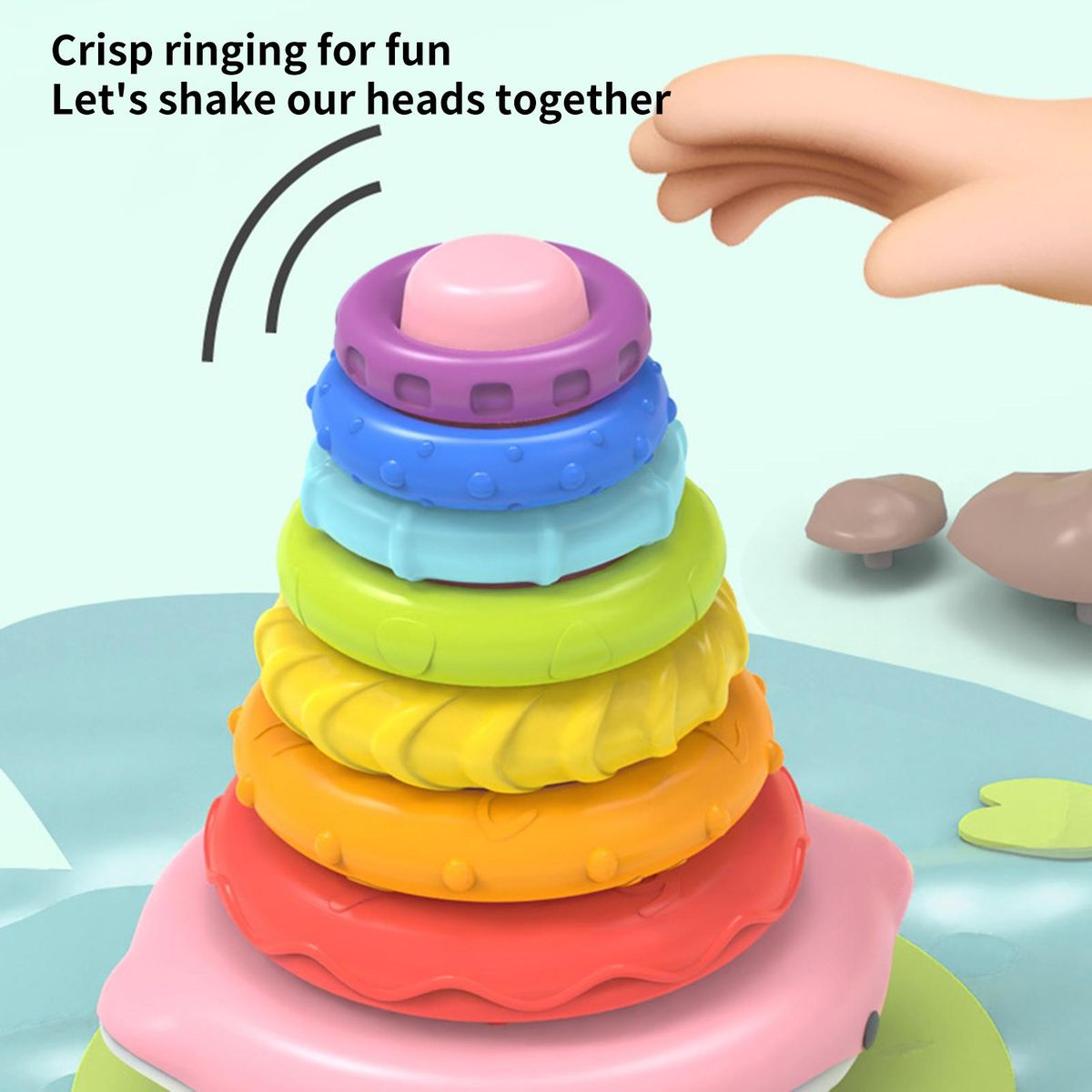 Baby Toy Tower Circle Block Stacking Toy Pink