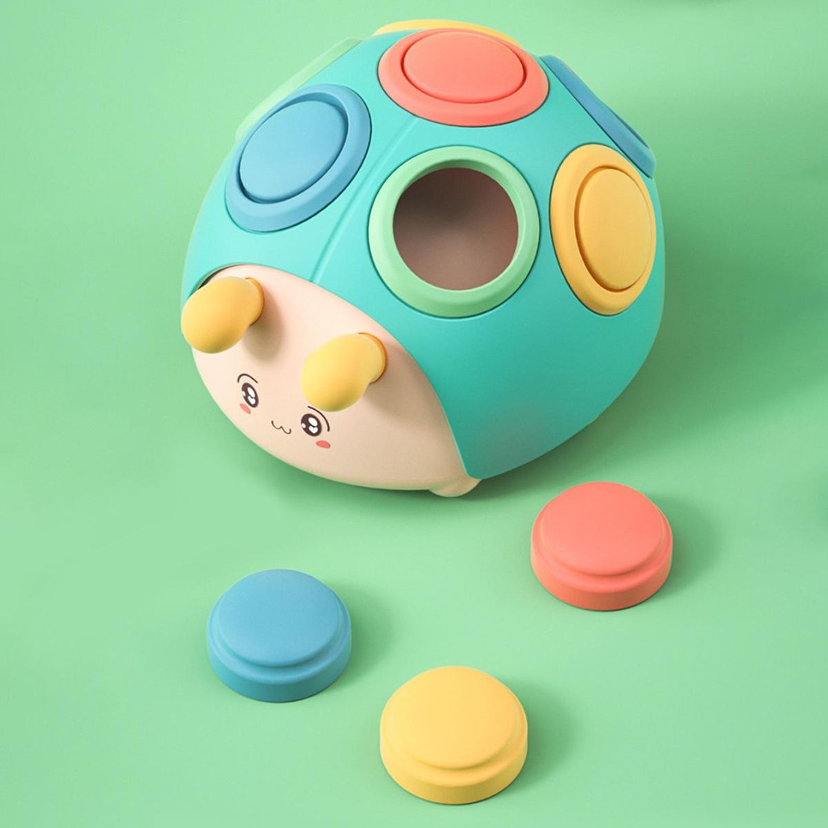Kids Toy Cartoon Hole-picking Small Beetle Fidget Educational Child Game Blue