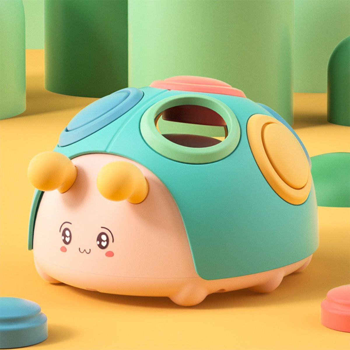Kids Toy Cartoon Hole-picking Small Beetle Fidget Educational Child Game Blue