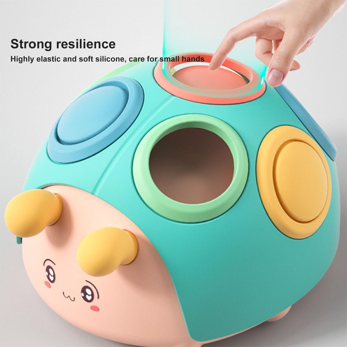 Kids Toy Cartoon Hole-picking Small Beetle Fidget Educational Child Game Blue