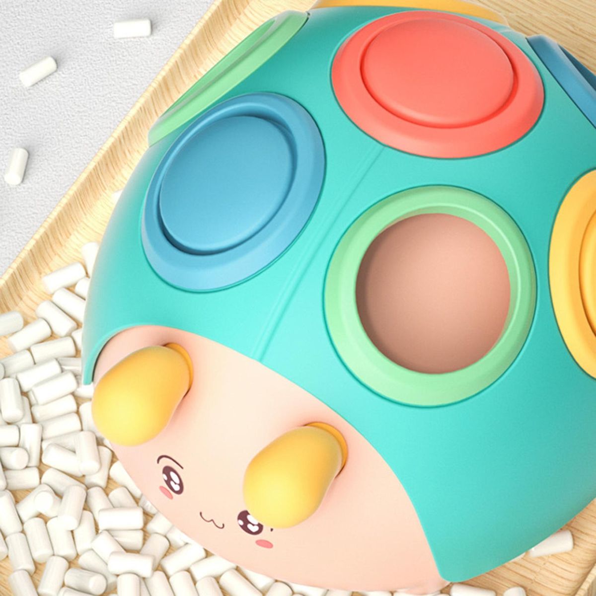 Kids Toy Cartoon Hole-picking Small Beetle Fidget Educational Child Game Blue