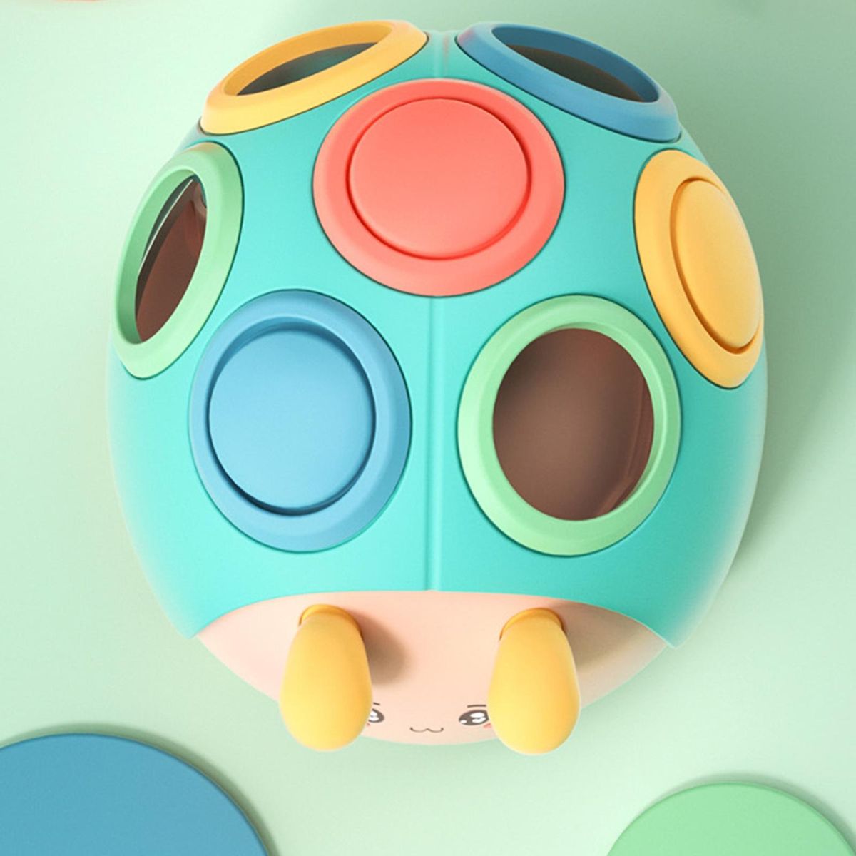 Kids Toy Cartoon Hole-picking Small Beetle Fidget Educational Child Game Blue