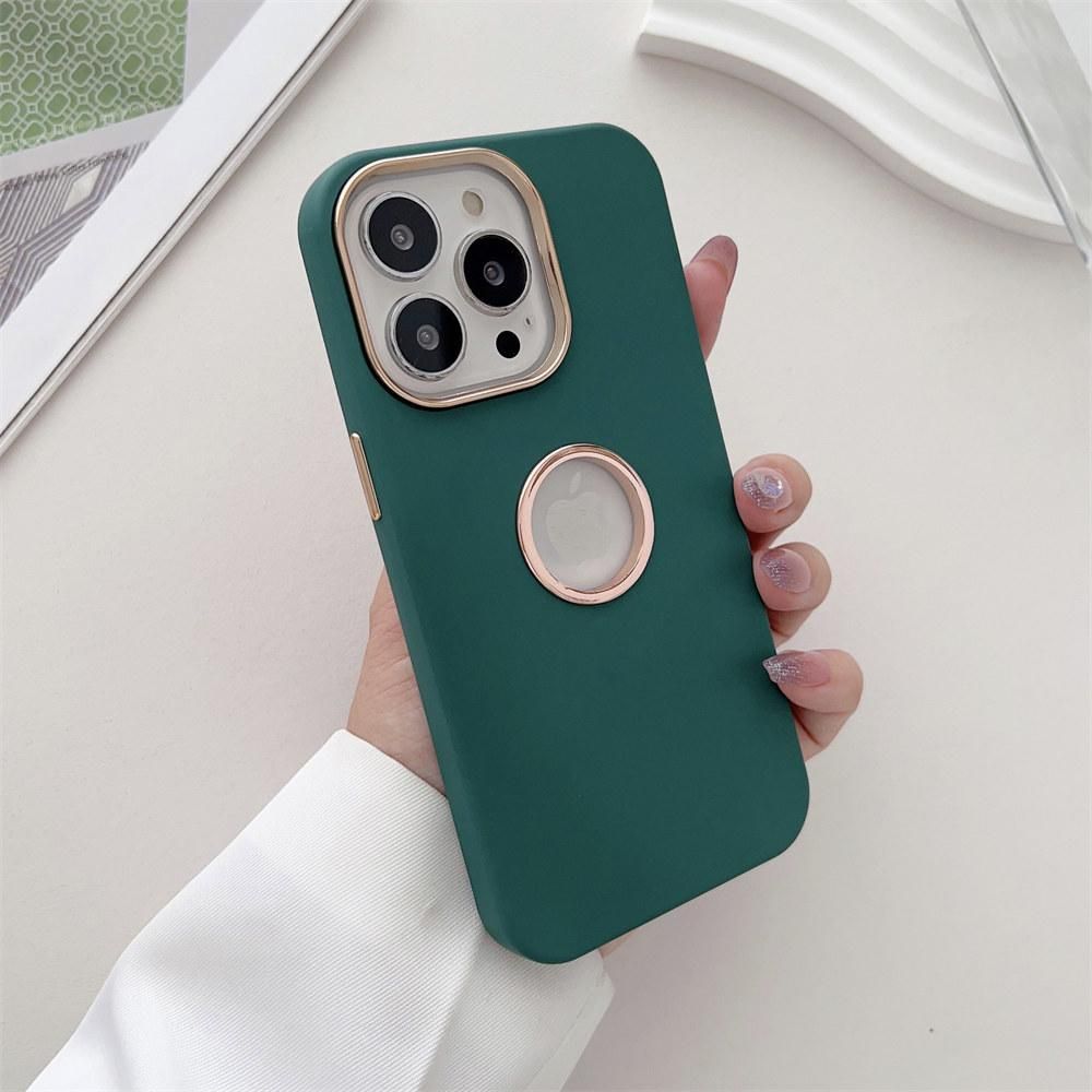 Luxury plating logo hole shockproof hybrid Case for iPhone 14 13 12 11 pro Max 14 plus 14pro soft silicone bumper armor cover