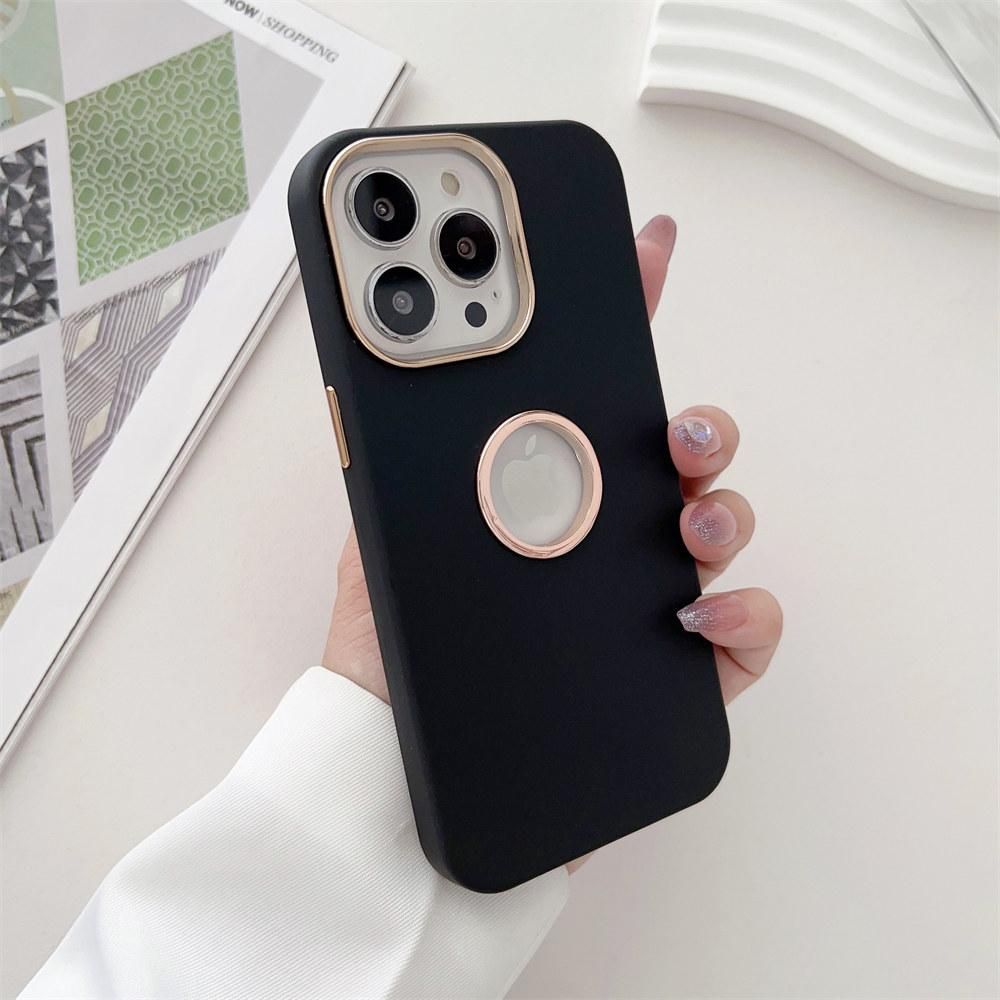 Luxury plating logo hole shockproof hybrid Case for iPhone 14 13 12 11 pro Max 14 plus 14pro soft silicone bumper armor cover