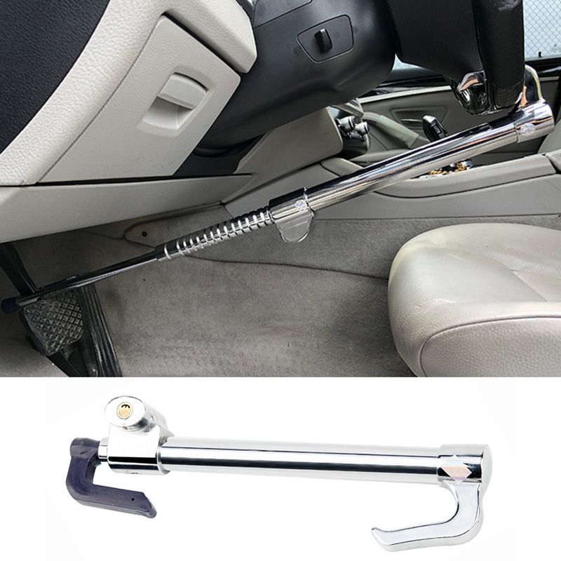 Car Steering Wheel Anti-Theft Lock Brake Lock Retractable Double Hook Car Clutch Pedal Lock For Car