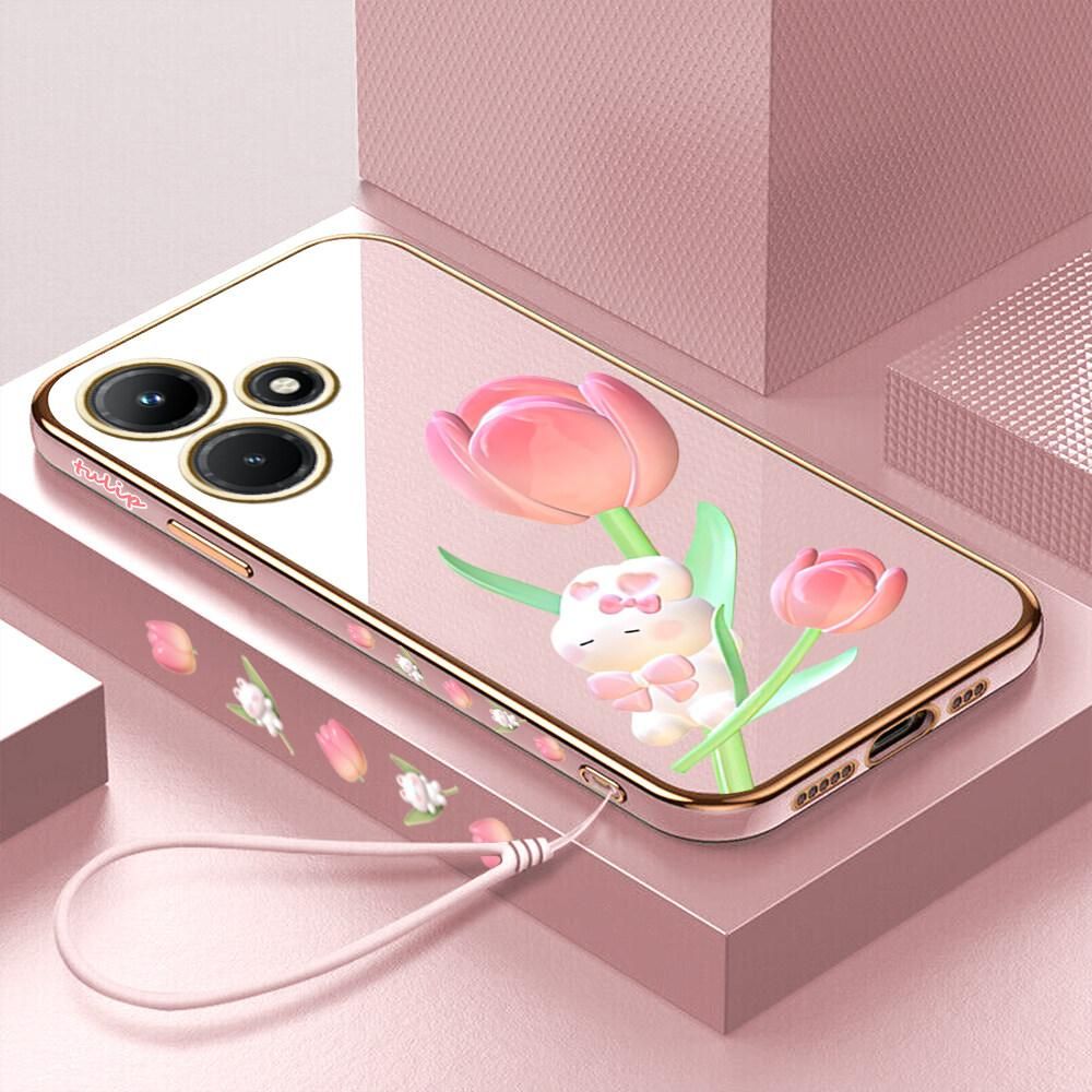 Infinix Hot 30i Case Cute Rabbit Soft 6D Plating Phone Back Cover