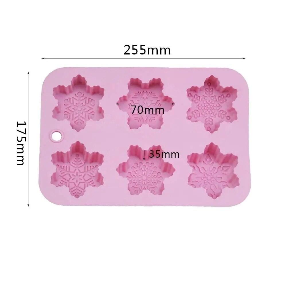 Christmas Snowflake Silicone mold 6 holes Christmas train Cake Mold DIY Handmade Soap Mold Reusable Cake Decoration Resin Molds