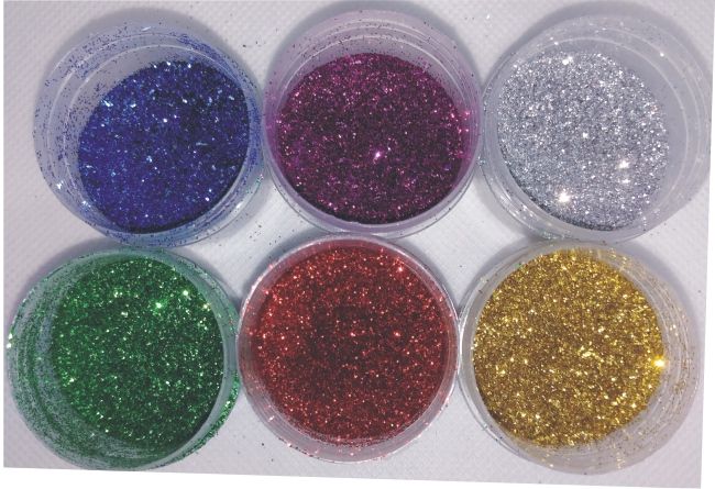 Fine Glitters Powder Of 6 Pack Assorted Colors( Red,Blue, Gold,Sliver,Pink,Green) Great Glitter Powder For Slime, Art Craft, Nail Polish, Eye Shadow And Paints