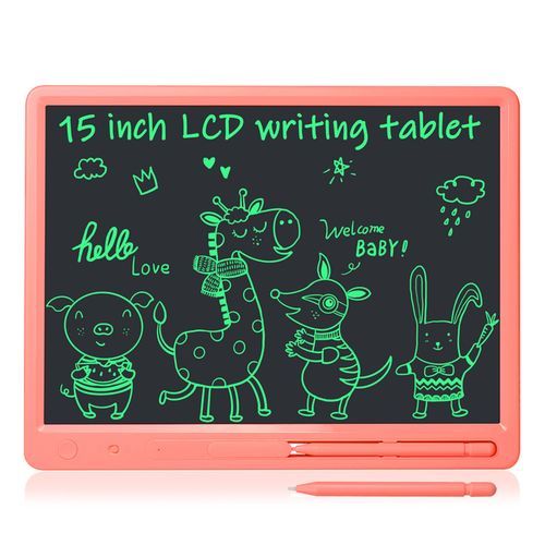 15 Inch Colorful Doodle Board Electronic LCD Writing Tool Clean Portable Tablet For Kids&Adult Learning Toys Gifts School&Office(#15 Single Pink)