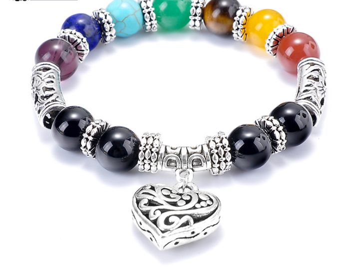 7 Chakra Reiki Healing Heart Bracelet..