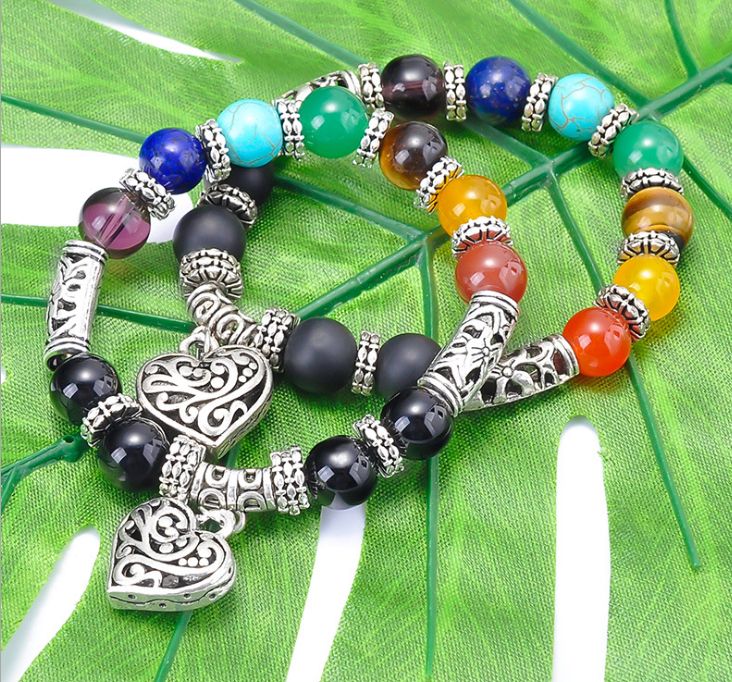 7 Chakra Reiki Healing Heart Bracelet..
