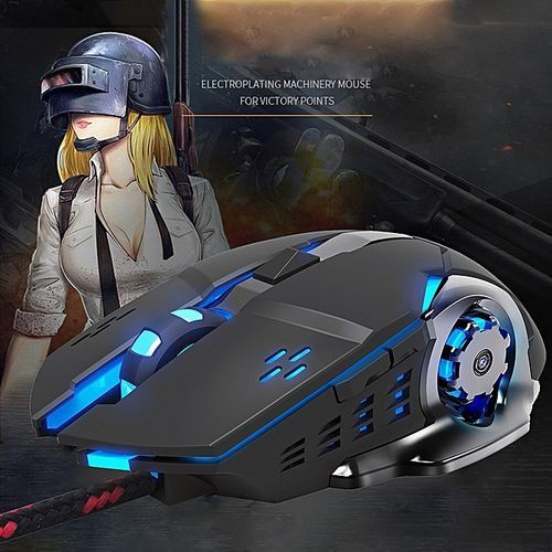 Koaisd Computer Accessories Wired LED Light Optical 1600DPI Gaming Mute Mouse Mice For PUBG