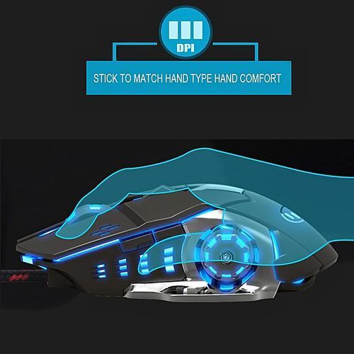 Koaisd Computer Accessories Wired LED Light Optical 1600DPI Gaming Mute Mouse Mice For PUBG