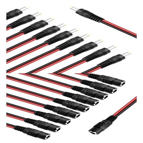 10 Pairs Male +female Plug 12v Dc Power Pigtail Cable Jack For Cctv Camera Connector Tail