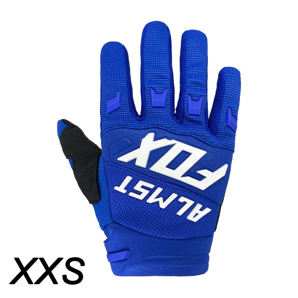 Almst Fox Ages 6-12 Mountain Bike Gloves For Children Outdoor Sport Safety Protection Motocross Racing Gloves Kids Moto Guantes Blue XXS