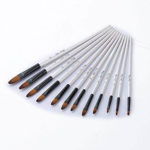 24PCS Artist Nylon Hair Paint Brush Art Watercolor Acrylic Oil Supplies
