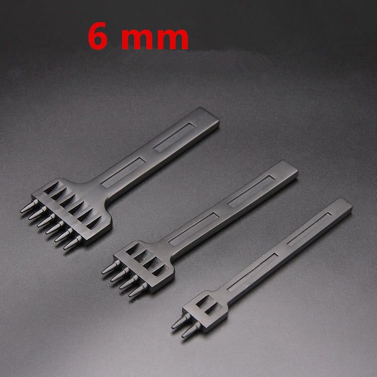 Mold Leather Cutting  Wallet Belt Round Perforation DIY Sewing Chisel Set Craft Kit 5mm Hole Spacing 6mm Diameter, 4mm