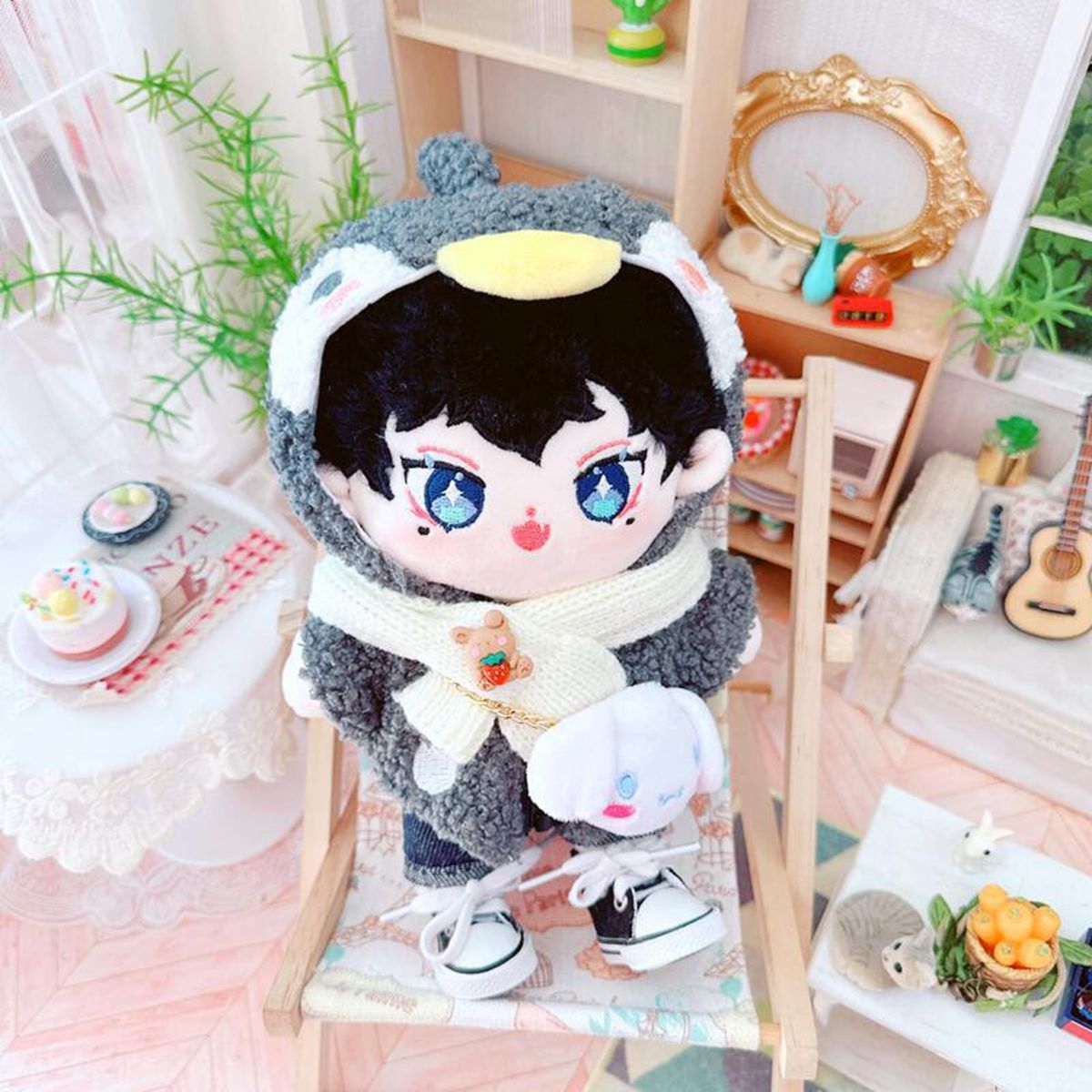 Idol Doll Clothing Doll Jacket 20cm Stuffed Idol Doll Clothes Grey