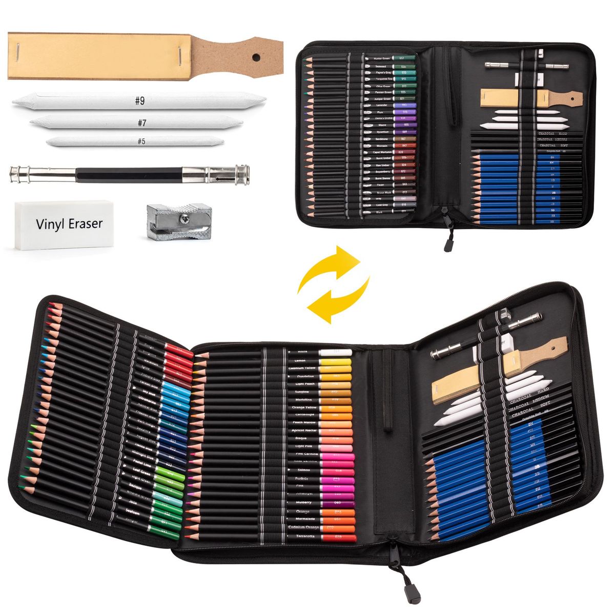 95 Pieces Oily Colored Pencil Sets Art Color Pencil Sketching Pencil Beginner Painting Kit