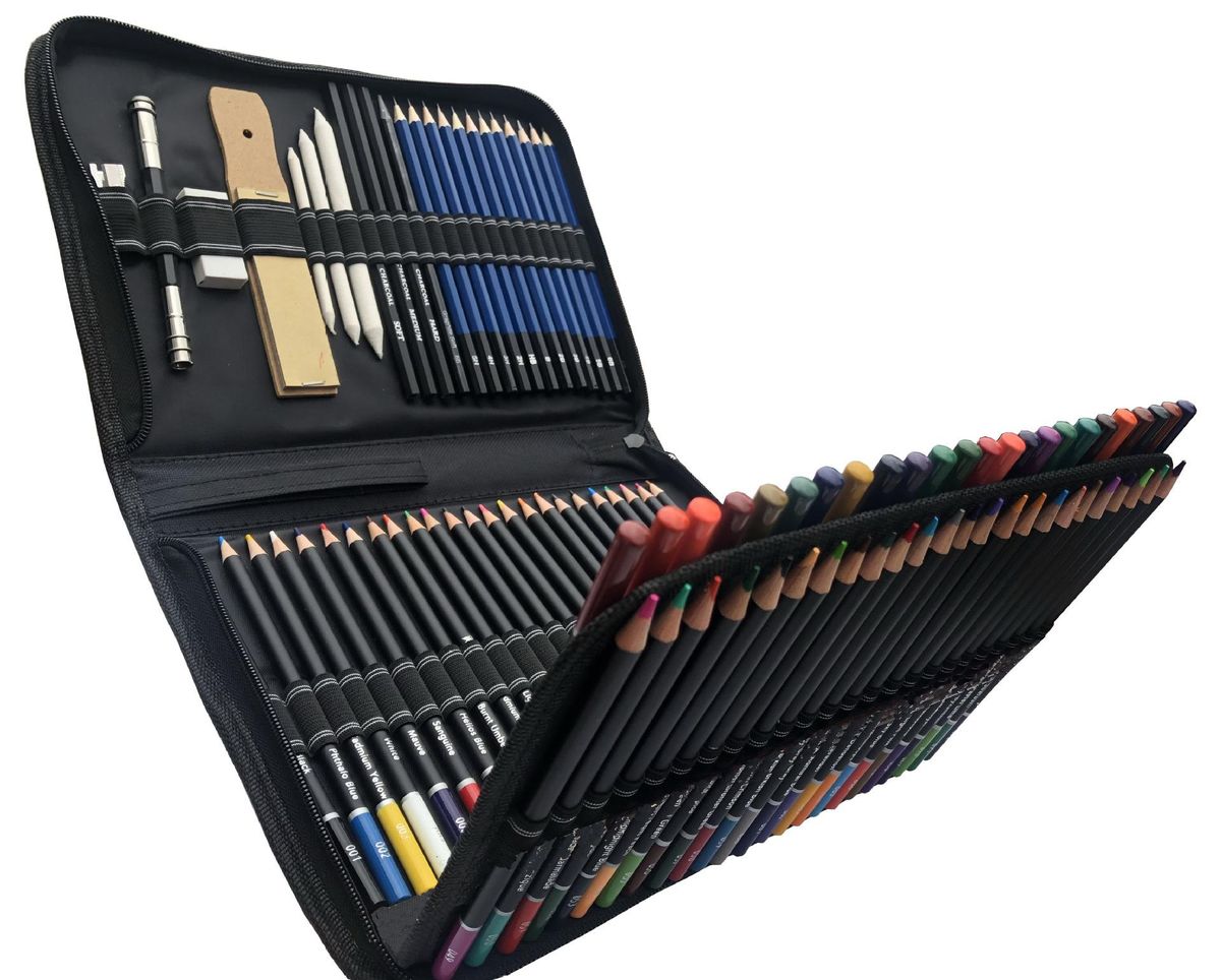 95 Pieces Oily Colored Pencil Sets Art Color Pencil Sketching Pencil Beginner Painting Kit
