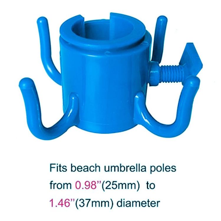 Outdoor Beach Umbrella Hook Nail Four Legs Hooks Garden Umbrella Plastic Four Prongs Hanger(Blue) Beach Umbrella Hook(Blue)