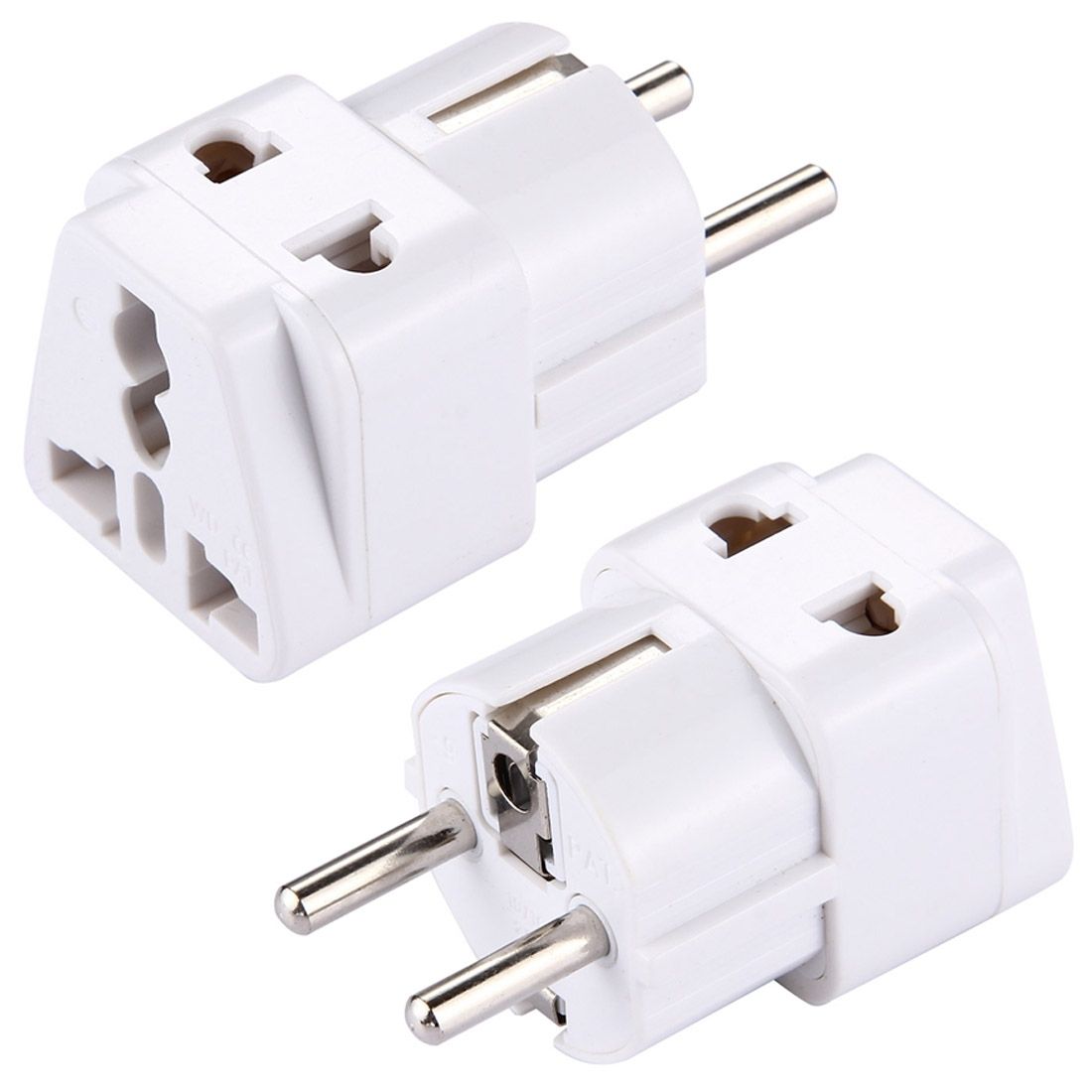 Plug Adapter, Travel Power Adaptor With Europe Socket Plug(White)