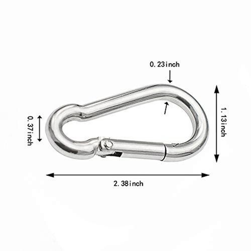 5Pcs M6 Spring Snap Hooks Heavy Duty Stainless S