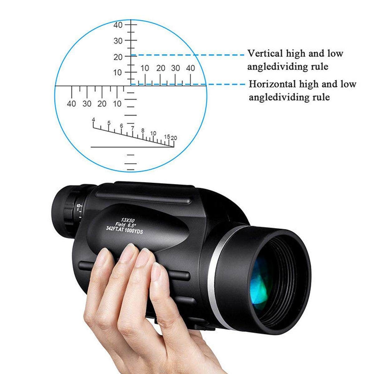13x50 HD Rangefinder Spotting Scope With Measurable Reticle Waterproof