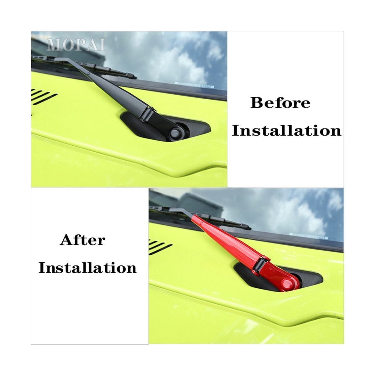 Silver Car Front Windshield Wiper Decoration C