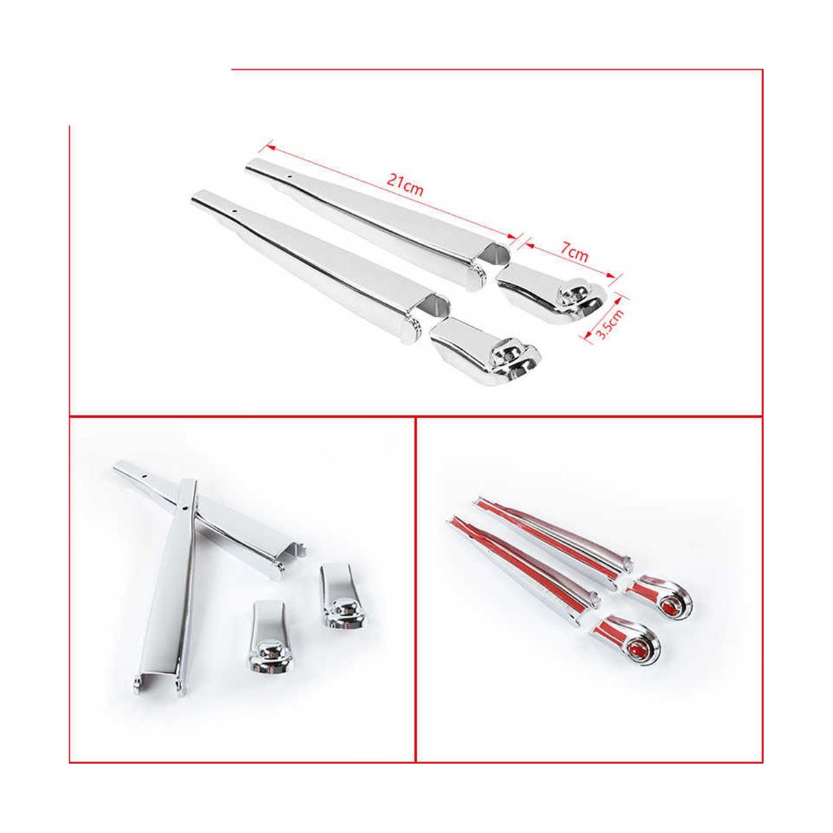 Silver Car Front Windshield Wiper Decoration C